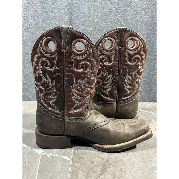 Men\'s CABORCA Western Cowboy Brown Leather Boots Mexico 28.5 US Sz 10 main image 4
